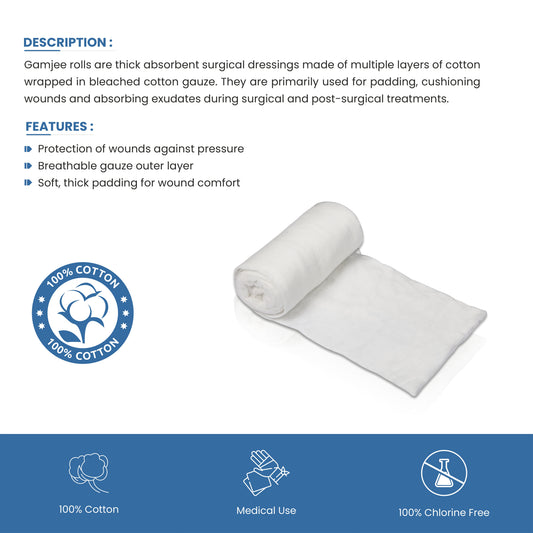 Gamjee Roll – Soft & Absorbent Medical Cotton Roll