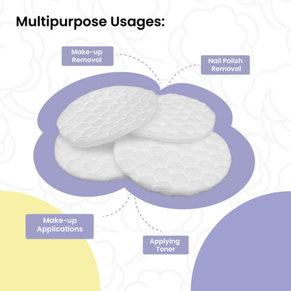 Premium Soft Facial Cotton Pads  (Pack of 2-50 Pcs each)