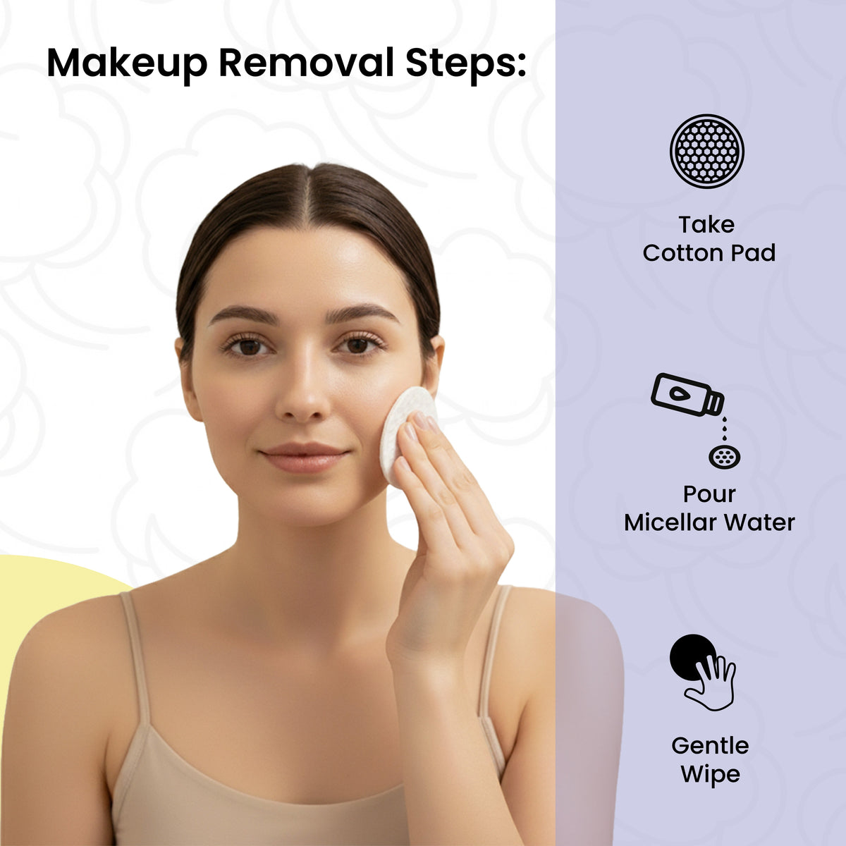 Premium Soft Facial Cotton Pads  (Pack of 2-50 Pcs each)